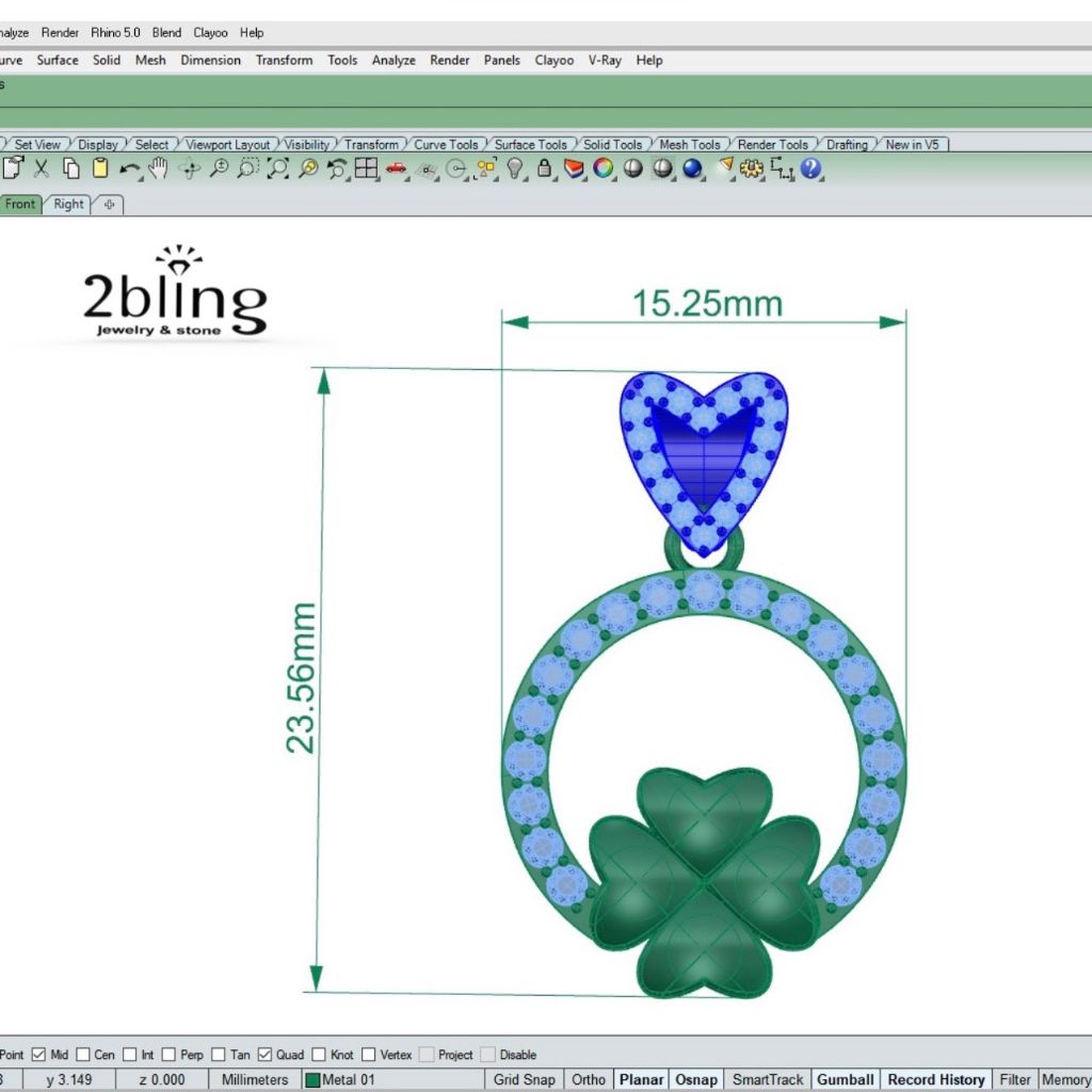  Mặt dây chuyền cao cấp - Cỏ 4 lá Noni2 - SP000066 