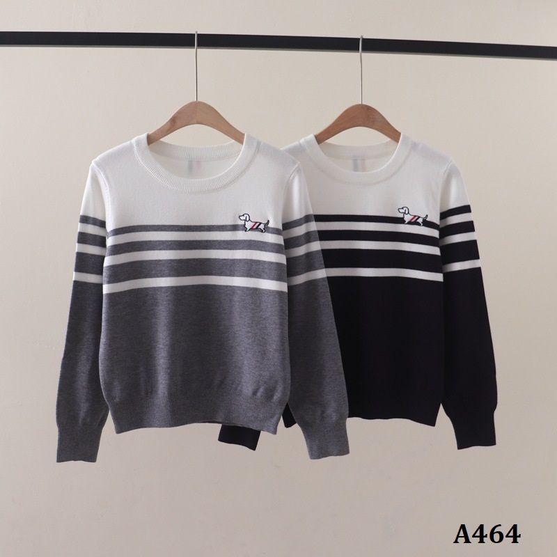  A464-Áo Len Cún Cưng Dài Tay Sọc Phối Màu 