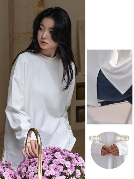  A471-Áo Thun Len Dài Tay Có Bo Rộng Rãi 