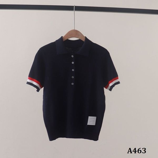  A463-Áo Len Lụa Có Cổ Sọc Bo Tay 