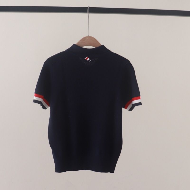  A463-Áo Len Lụa Có Cổ Sọc Bo Tay 