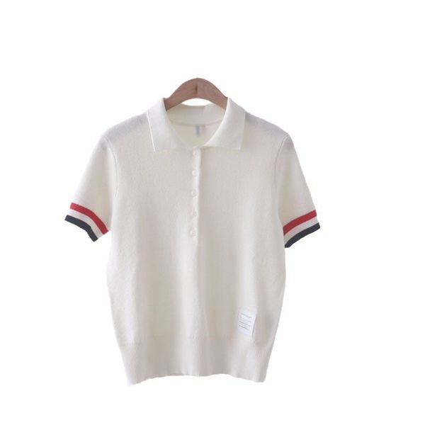  A463-Áo Len Lụa Có Cổ Sọc Bo Tay 