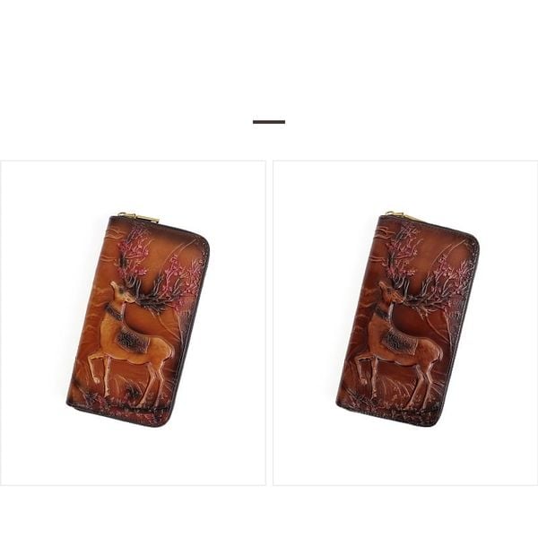  TX138-Ví Cầm Tay Da Thật Hươu Nai 