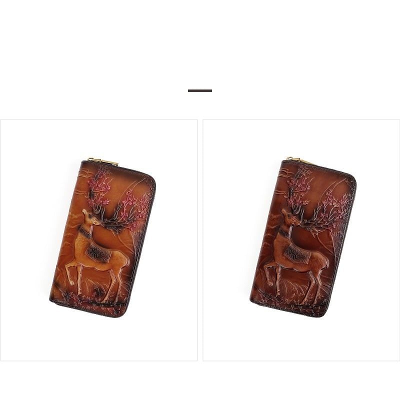  TX138-Ví Cầm Tay Da Thật Hươu Nai 