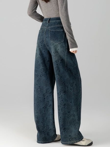  Q327-Quần Jeans Hoa Văn Độc Đáo Mềm Mại 