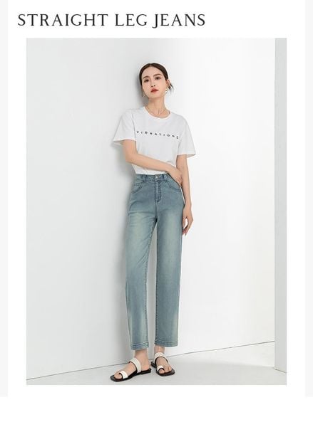  Q109-Quần Jeans Lụa Baguette Pháp 9 Tấc 