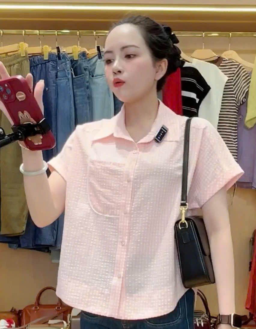  A76- Áo Sơ Mi Karo Phối Túi 