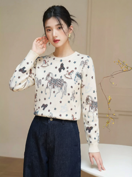  A801-Áo Len Dệt Kim Cardigan Thiên Mã Mùa Thu Hàn Quốc 