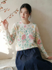 A800-Áo Len Dệt Kim Cardigan Dày Dặn Hoa Leo Mùa Thu Hàn Quốc