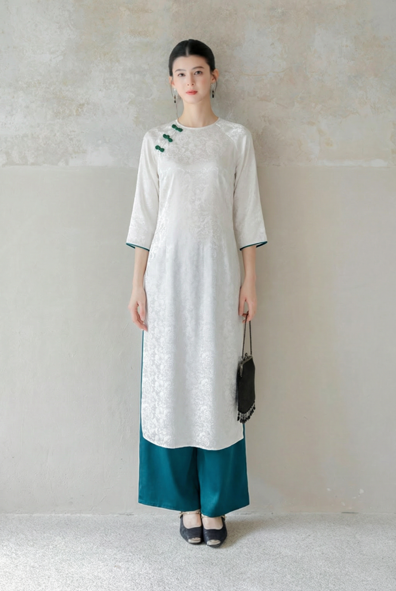  AD14-Áo Dài Lụa Gấm 