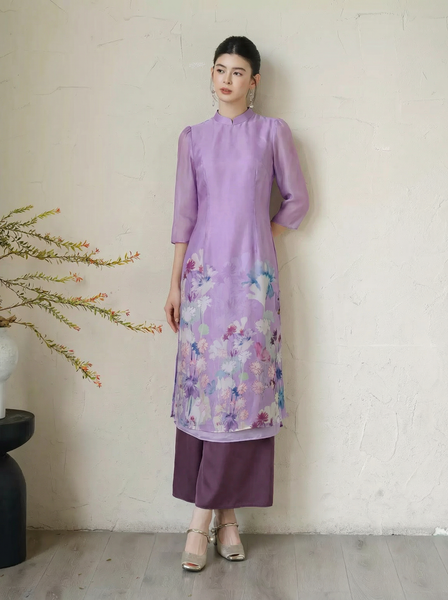  AD16- Áo Dài Tử Đinh Hương 