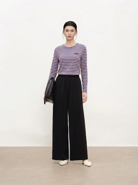  AT54- Áo Thun Sọc Lụa Mịn  Tay Dài 