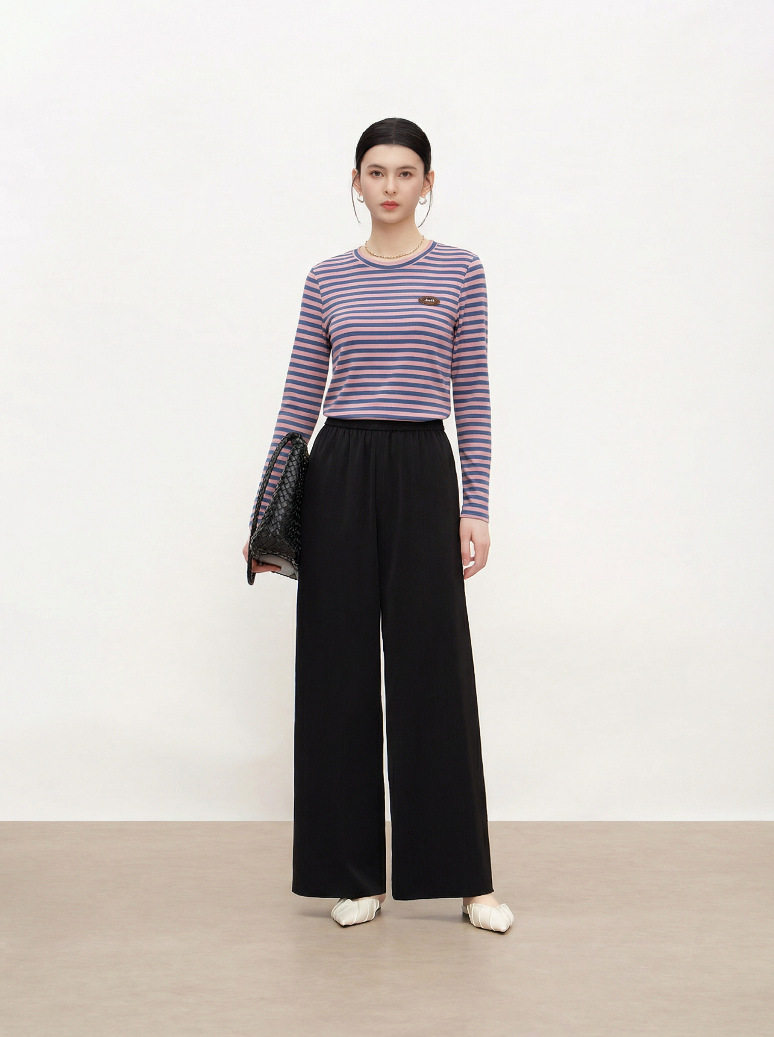  AT54- Áo Thun Sọc Lụa Mịn  Tay Dài 