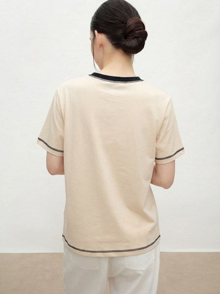  AT45-Áo Thun Hoa Linh Lan Phối Màu 