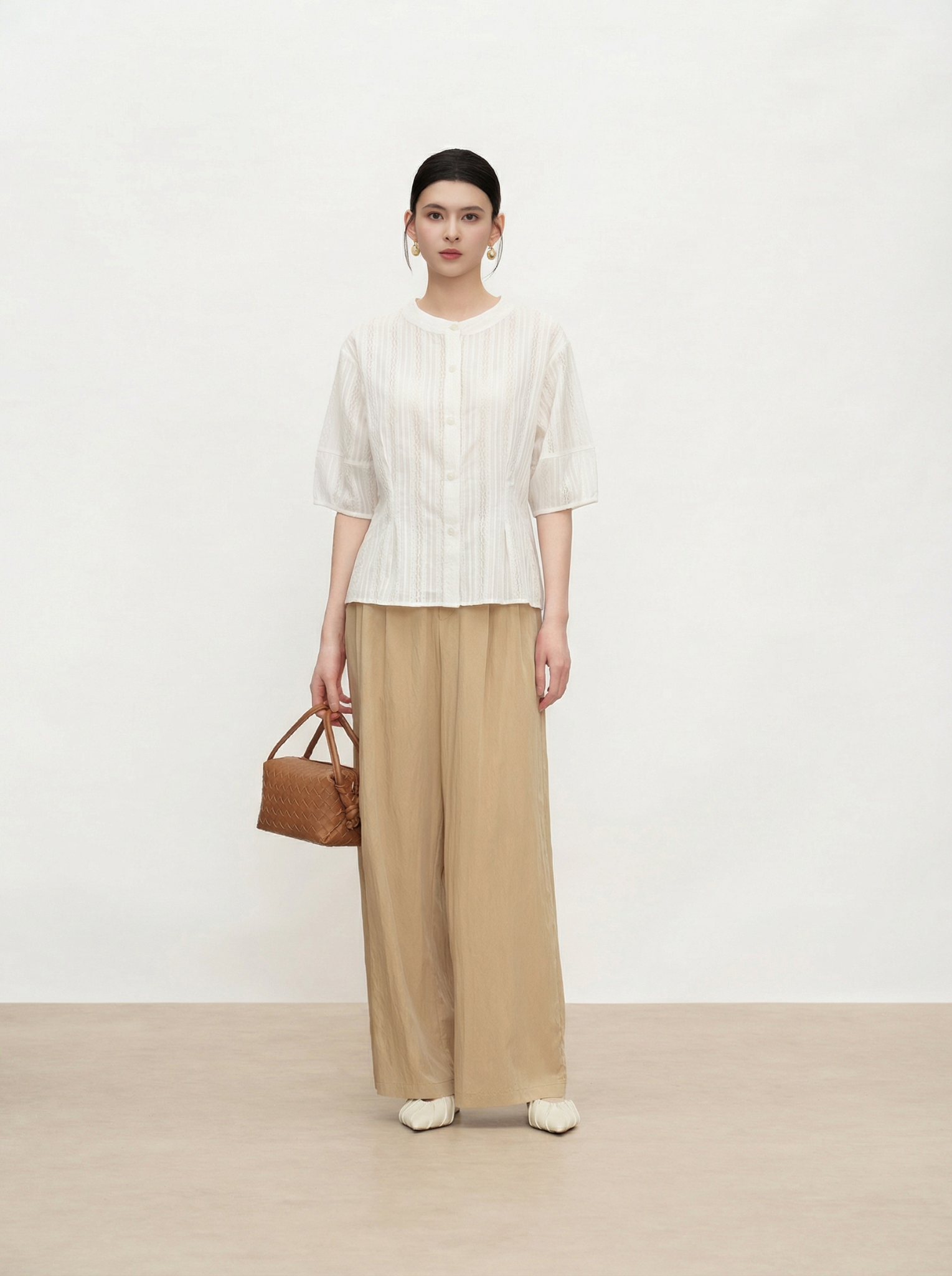  A858-Áo Sơ Mi Cotton Tay Lỡ 