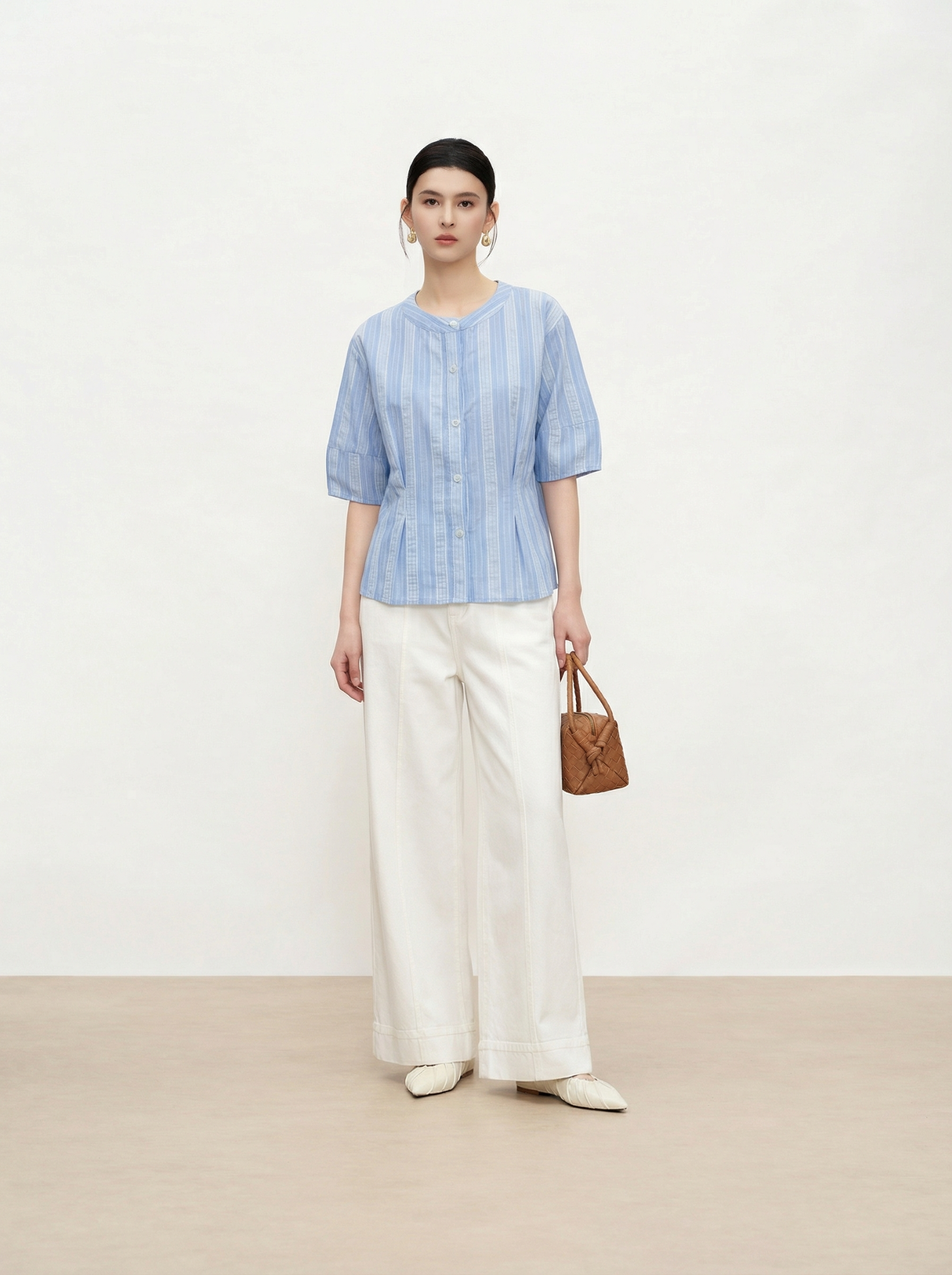  A858-Áo Sơ Mi Cotton Tay Lỡ 