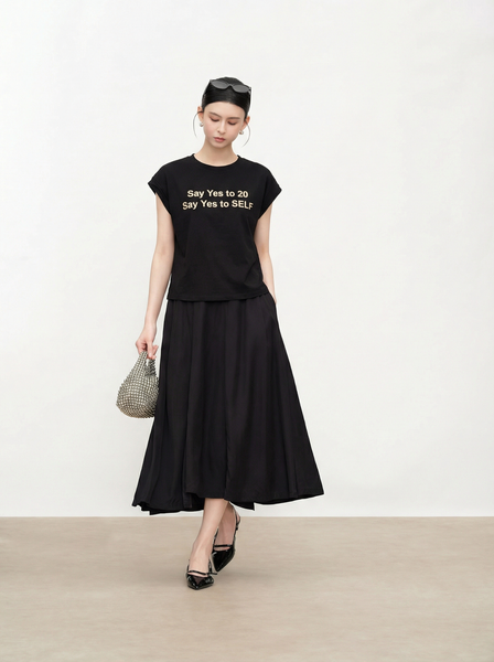  AT50-Áo Thun Tay Xoắn In Chữ 