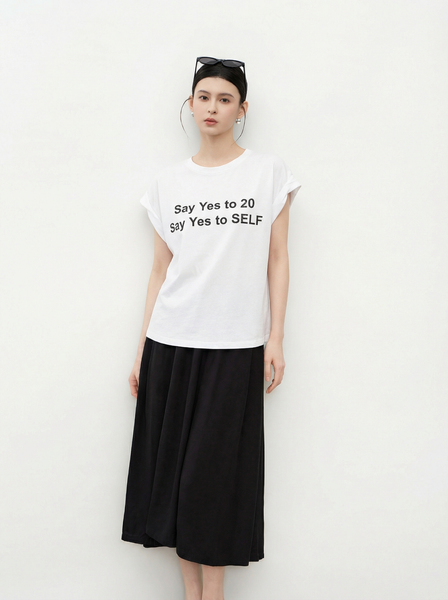  AT50-Áo Thun Tay Xoắn In Chữ 