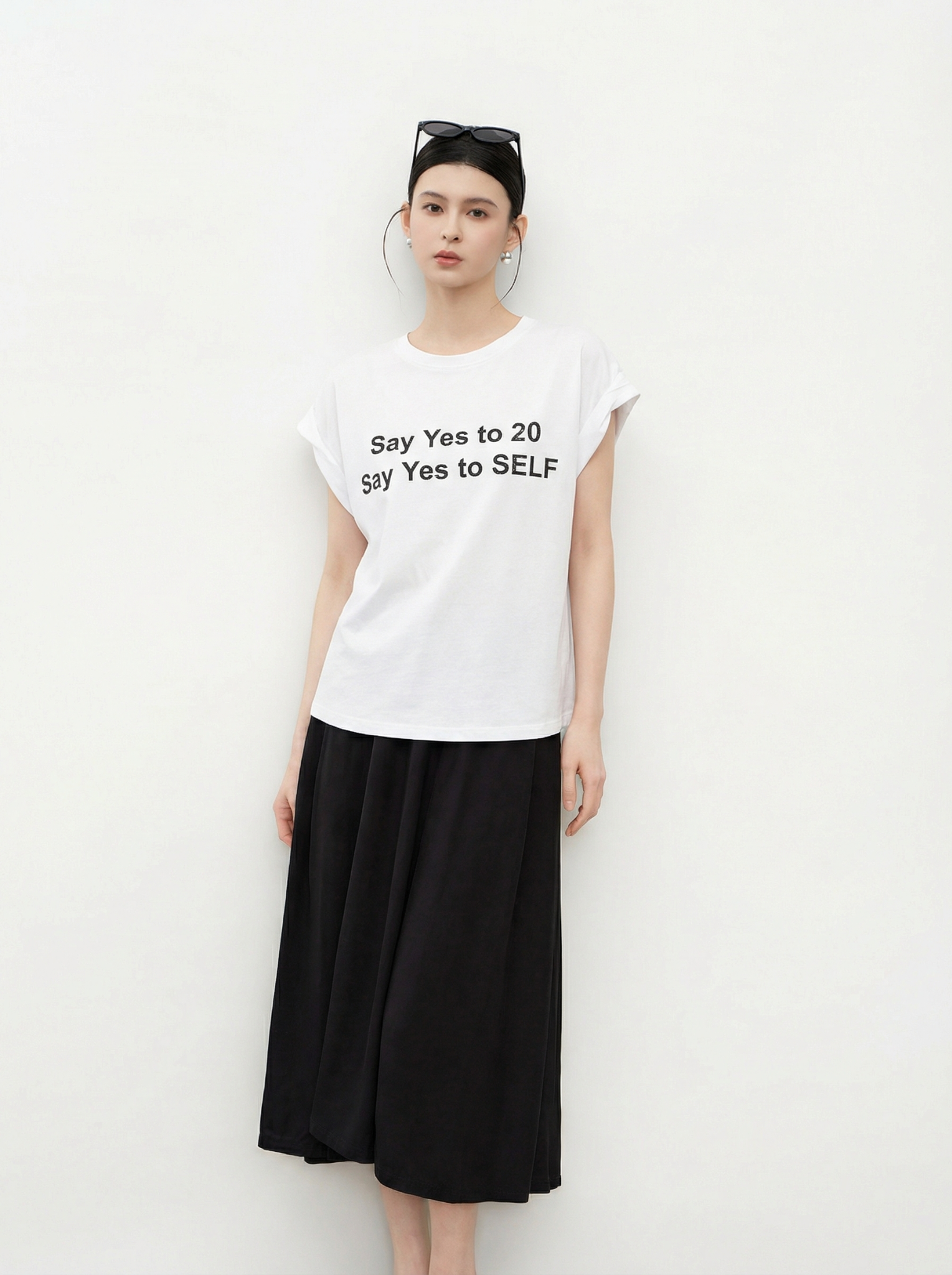  AT50-Áo Thun Tay Xoắn In Chữ 