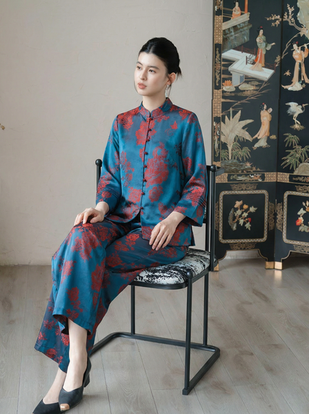  B10-Sét Lụa Gấm Nút Ngọc 