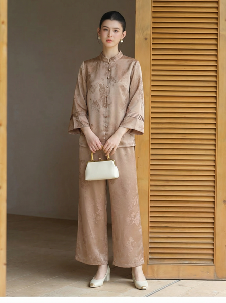  B10-Sét Lụa Gấm Nút Ngọc 