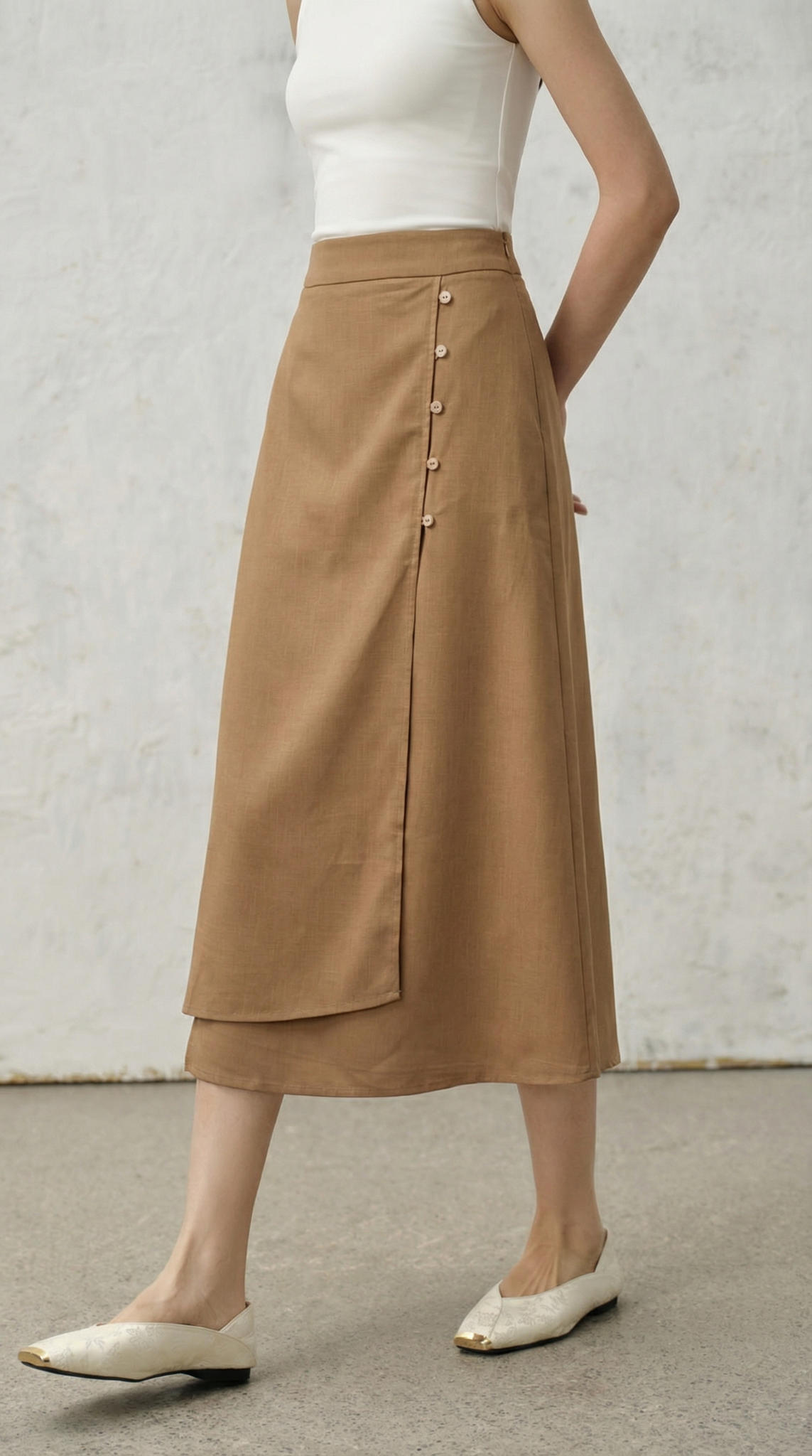  Q365- Chân Váy Linen  Tencel Bamboo 