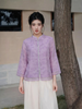 A637- Áo Tơ Cổ Tàu Nút Ngọc
