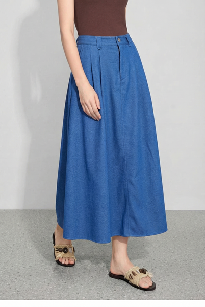  Q370- Chân Váy Xòe Demin Lụa Co Giãn 