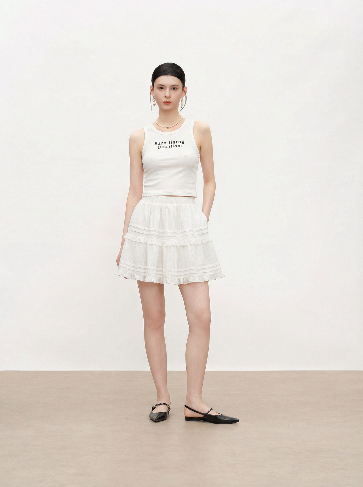  Q284-Chân Váy Cotton 2 Tầng 