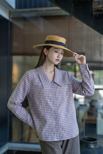  A525-Áo Sơ Mi Karo Tay Dài 