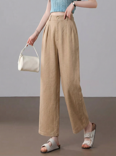  Q388- Quần Linen Tencel Baggy Xếp Ly 