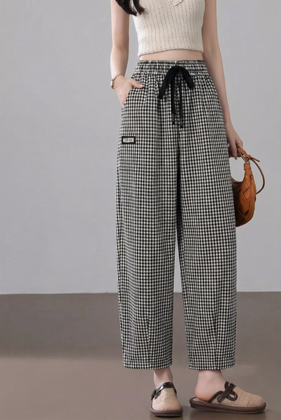  Q93- Quần Karo Baggy Rút Dây 