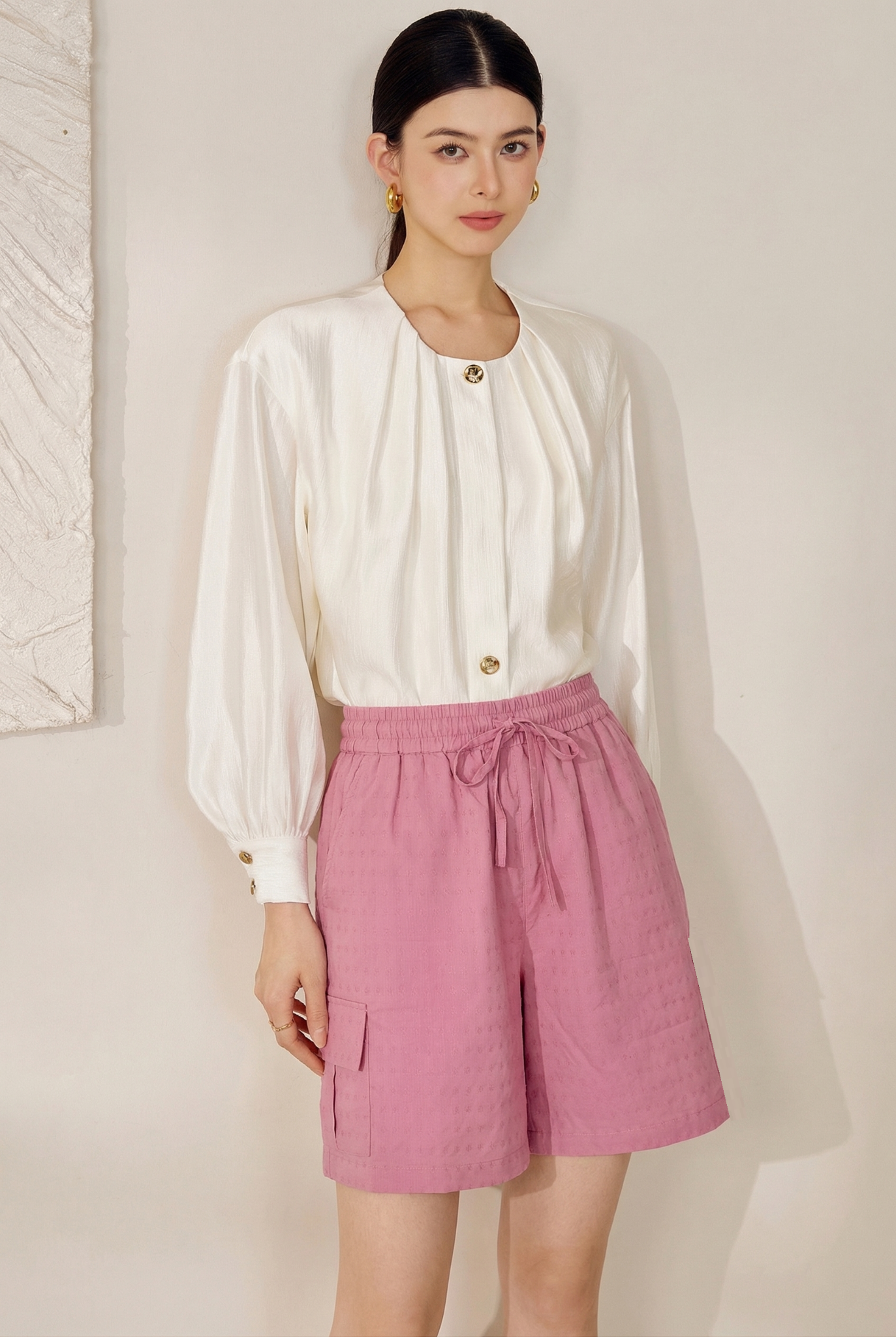  Q285-Quần Short Túi Hộp Dây Rút 