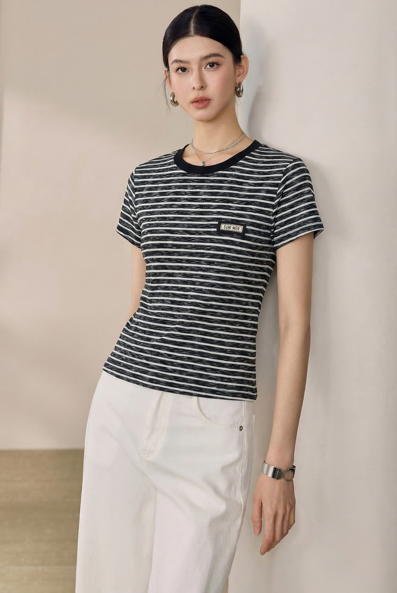  AT18-Áo Thun Sọc Lụa Gân 