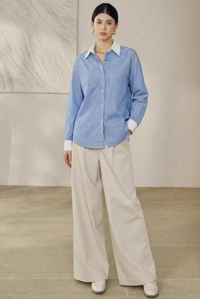  A326-Áo Sơ Mi Sọc Cotton 
