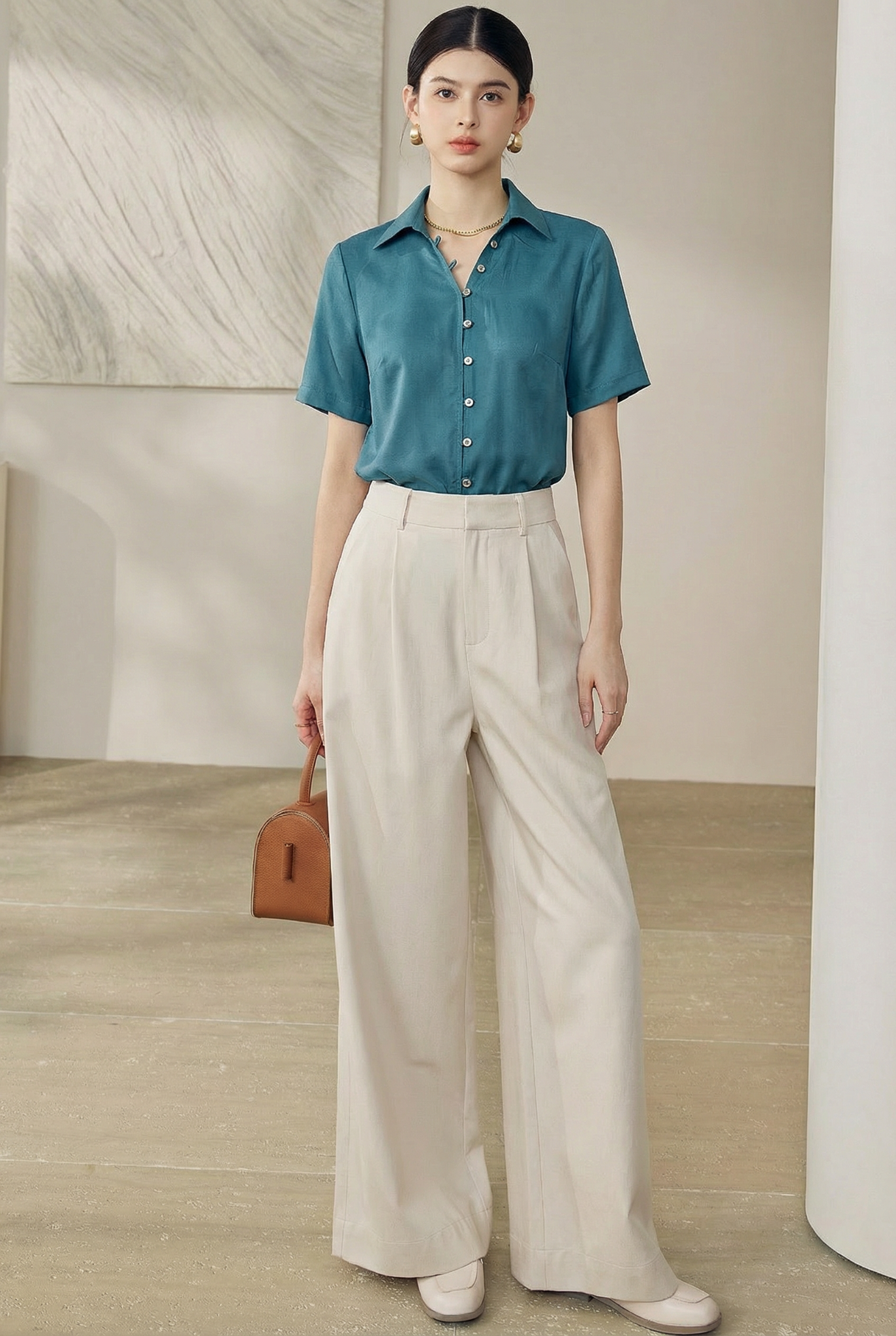  A877-Áo Sơ Mi  Lụa Tencel 