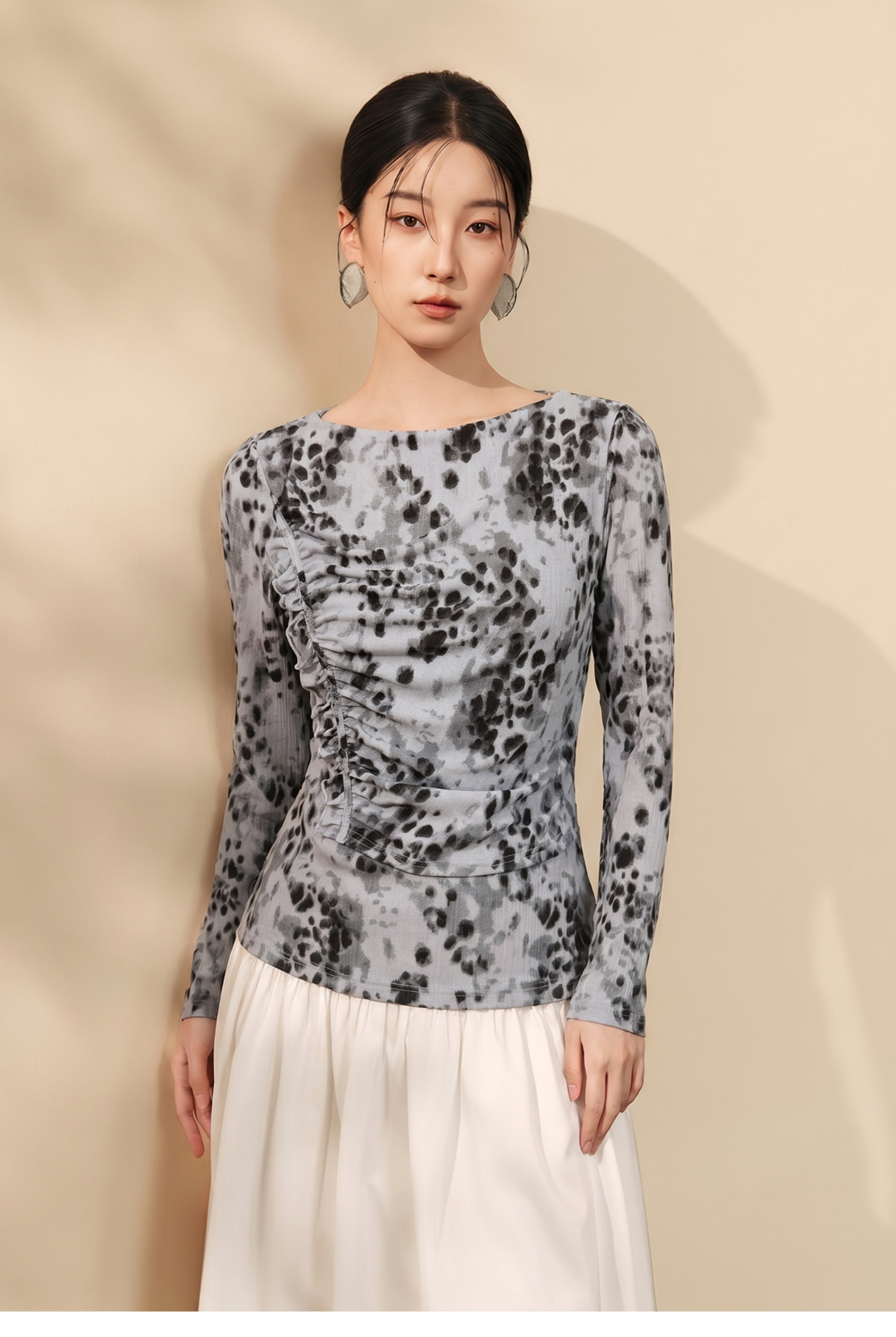  AT58-Áo Thun Gân Viscose Họa Tiết 