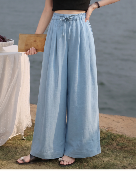  Q407-Quần Linen BamBoo Ống Rộng 