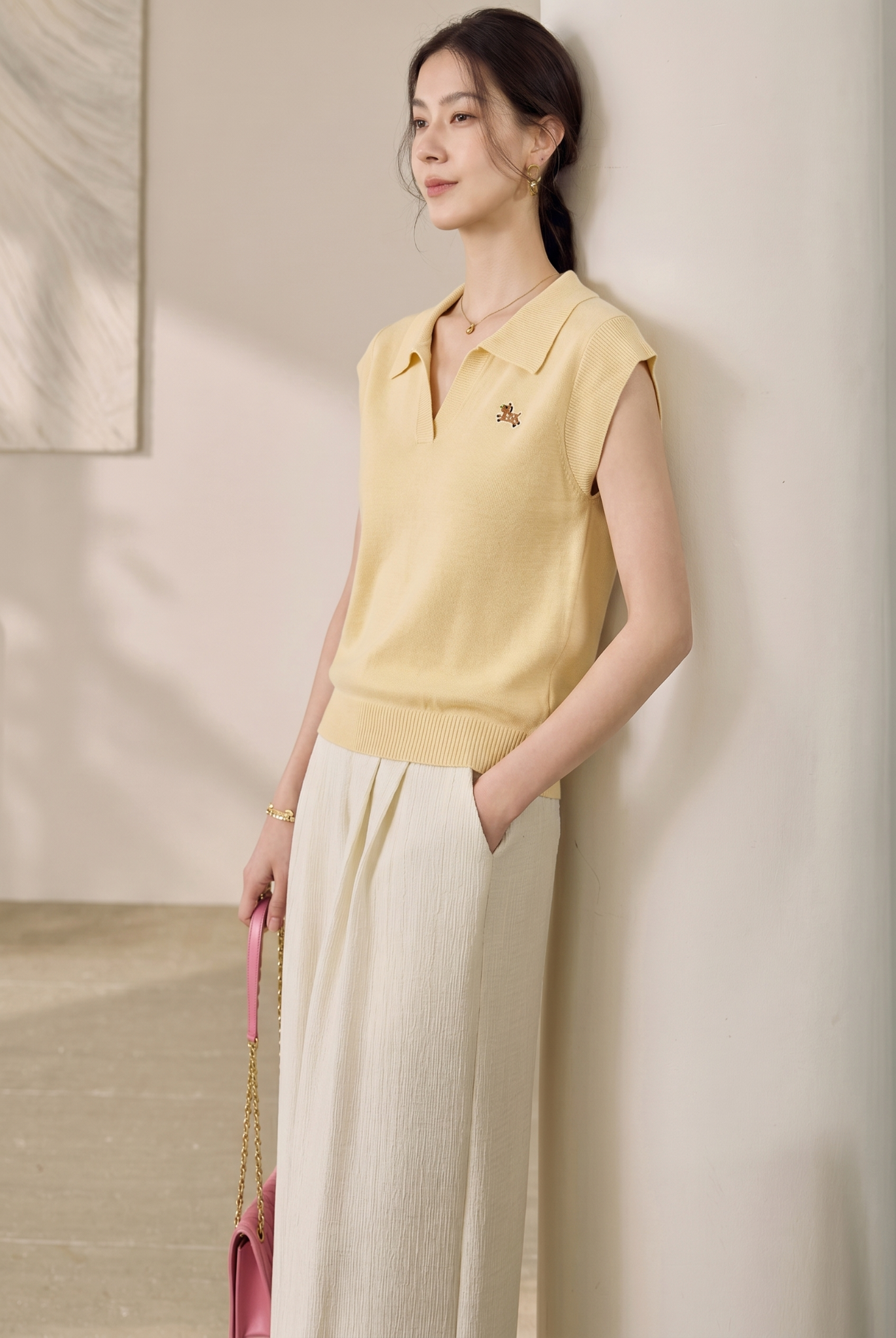  A887-Áo Dệt Kim Có Cổ Ngựa Cưng Thoáng Mát 