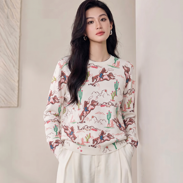  A864-Áo Len Dệt Kim Hành Trình Phi Mã 