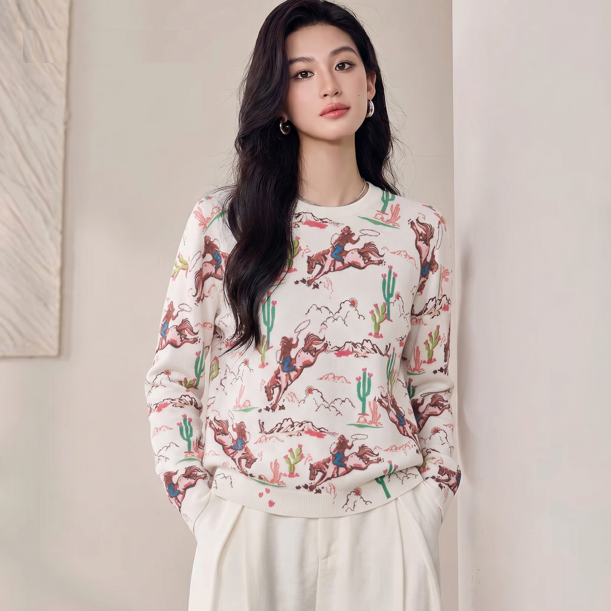  A864-Áo Len Dệt Kim Hành Trình Phi Mã 
