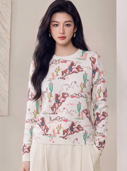  A864-Áo Len Dệt Kim Hành Trình Phi Mã 