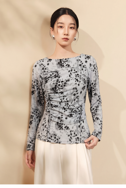  AT58-Áo Thun Gân Viscose Họa Tiết 