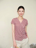 AT71-Áo Thun Cotton Đốm Cổ V