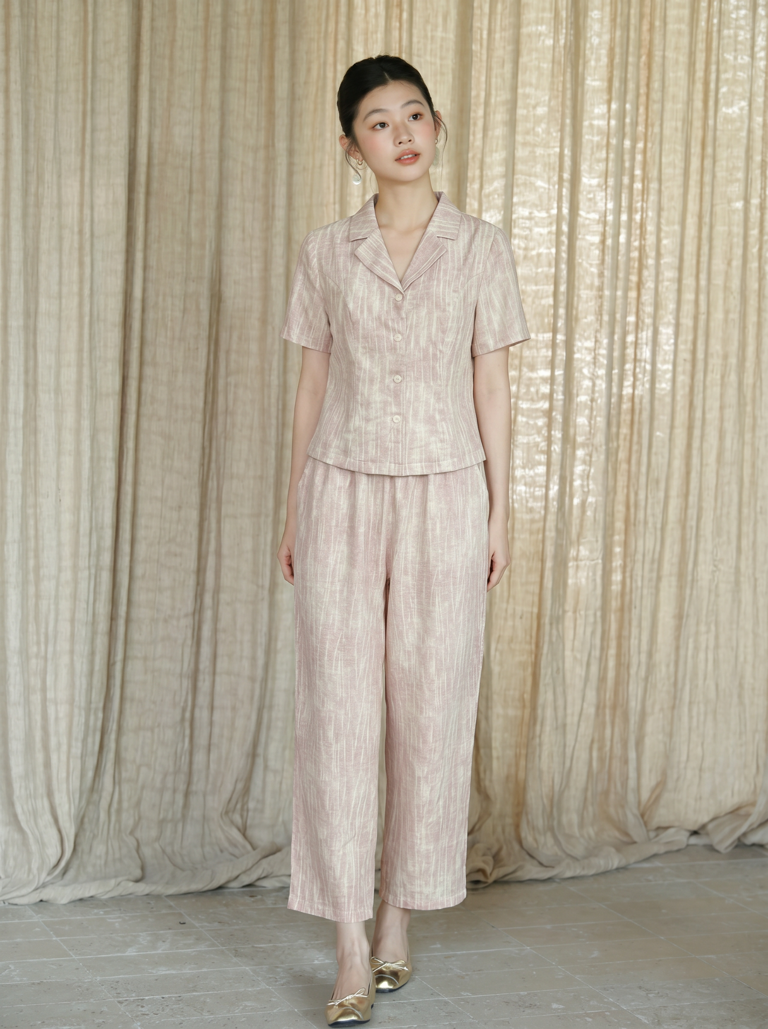 B9- Sét Cotton Linen Cổ Danton 