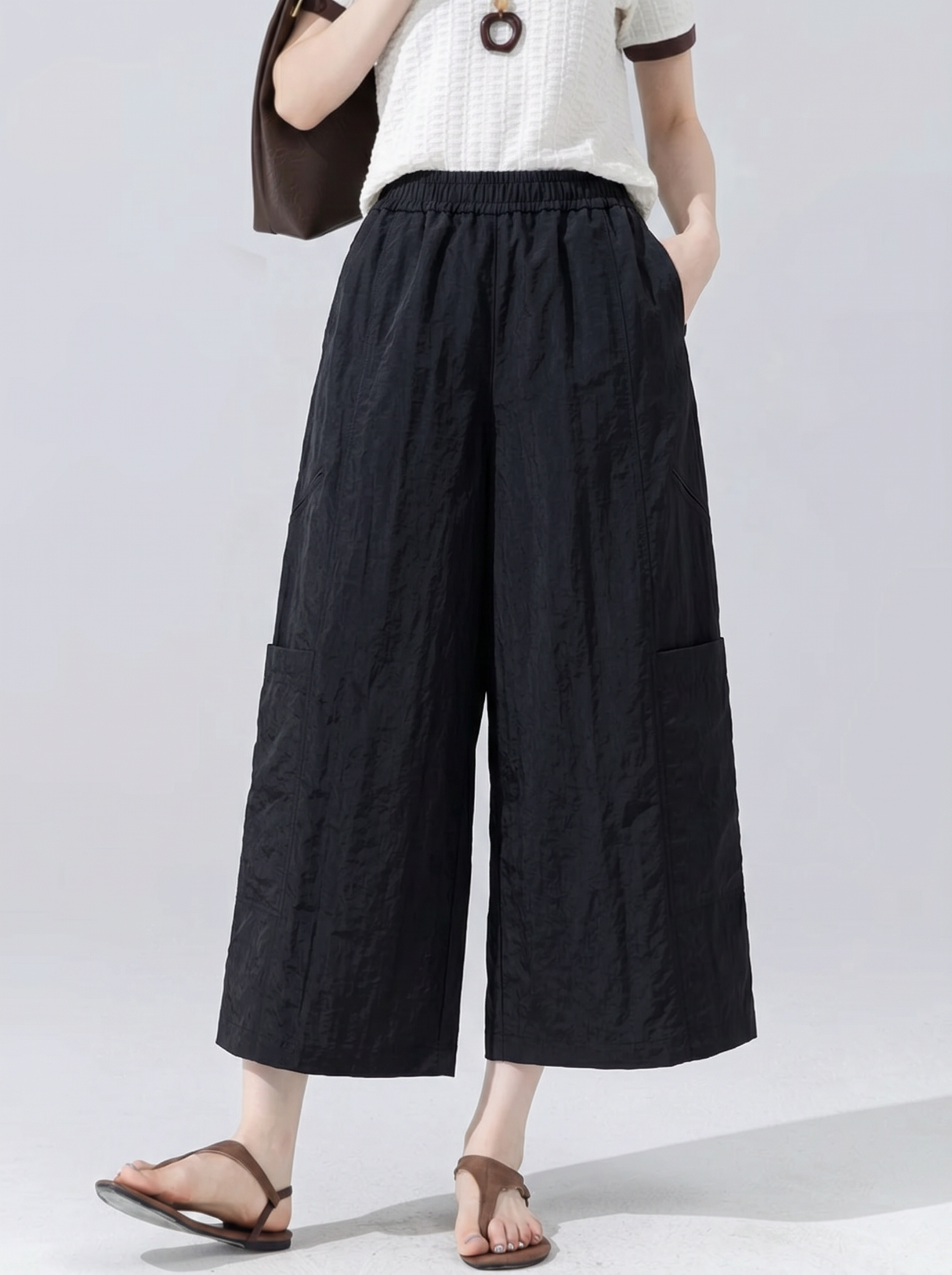  Q427-Quần Poly Cotton Ống Rộng Đứng Form 