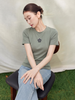 AT22-Áo Thun Lụa Mịn Đính Hoa Hồng