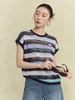  A949-Áo Dệt Kim Mặt Cười Kẻ Sọc 
