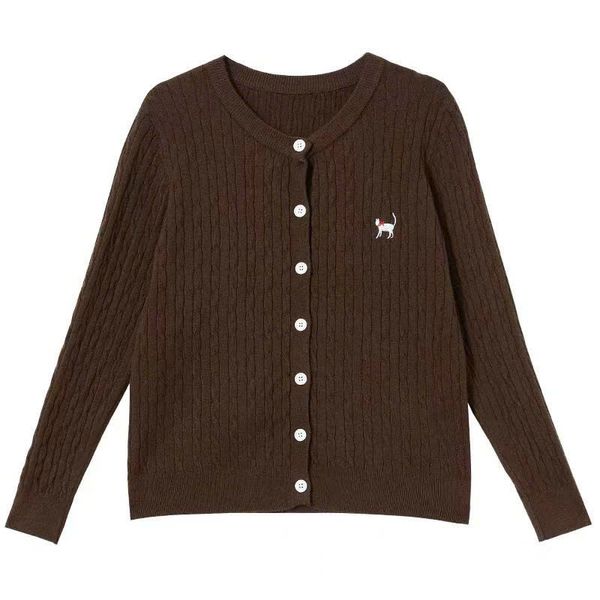  A749-Áo Len Dệt Kim Cardigan Thêu Mèo May Mắn Mùa Thu Hàn Quốc 