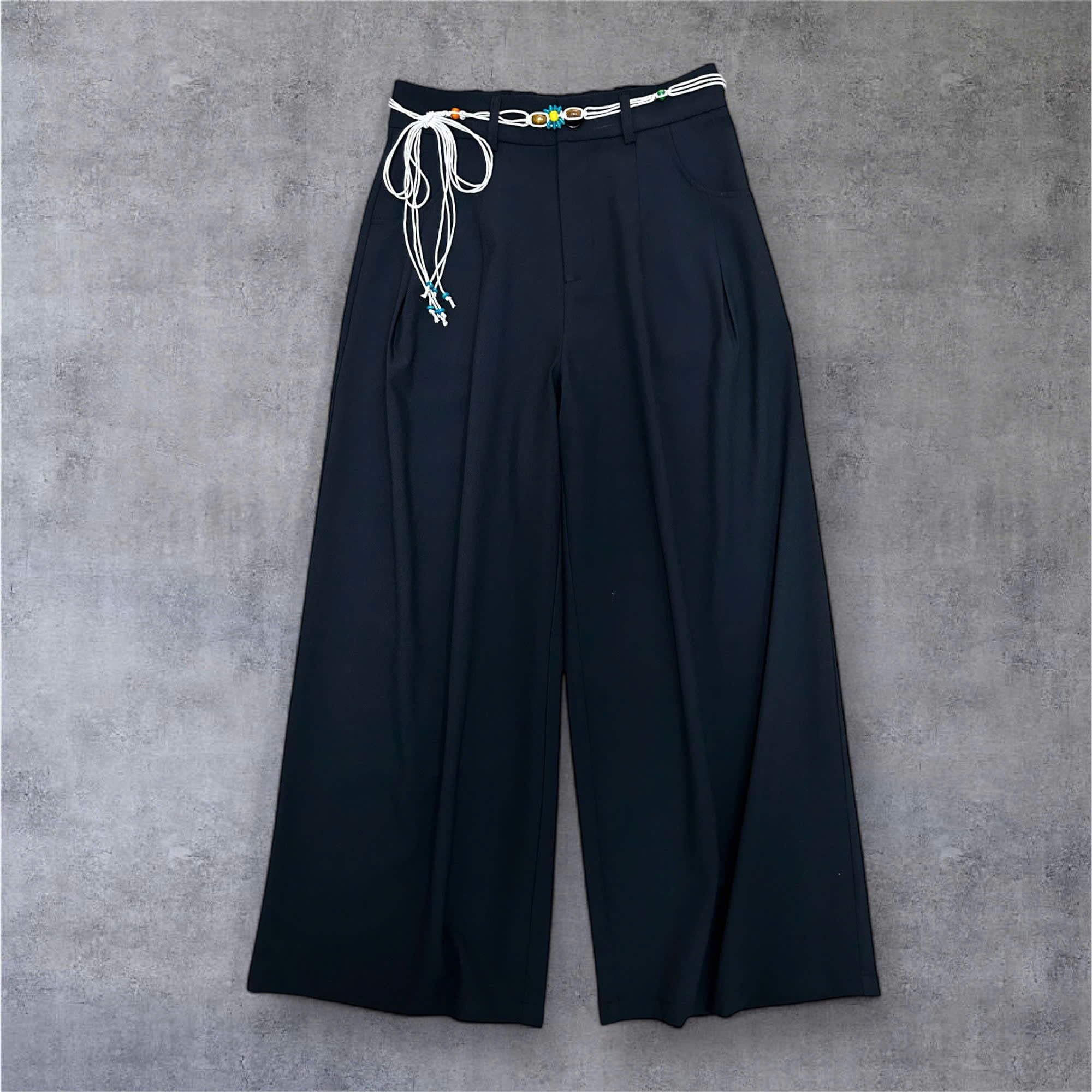  Q306- Quần Ống Rộng Xếp Ly Kèm Phụ Kiện 